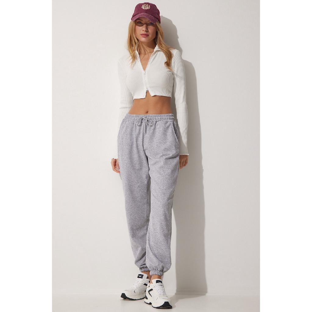 Women's Gray Pocket Sweatpants Cr00327