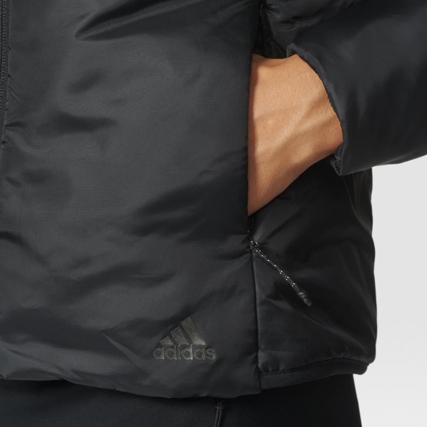 adidas Куртка с капюшоном Cytins, повседневная, теплая, спортивная, хлопковая, зимняя, женская, черная BQ1954