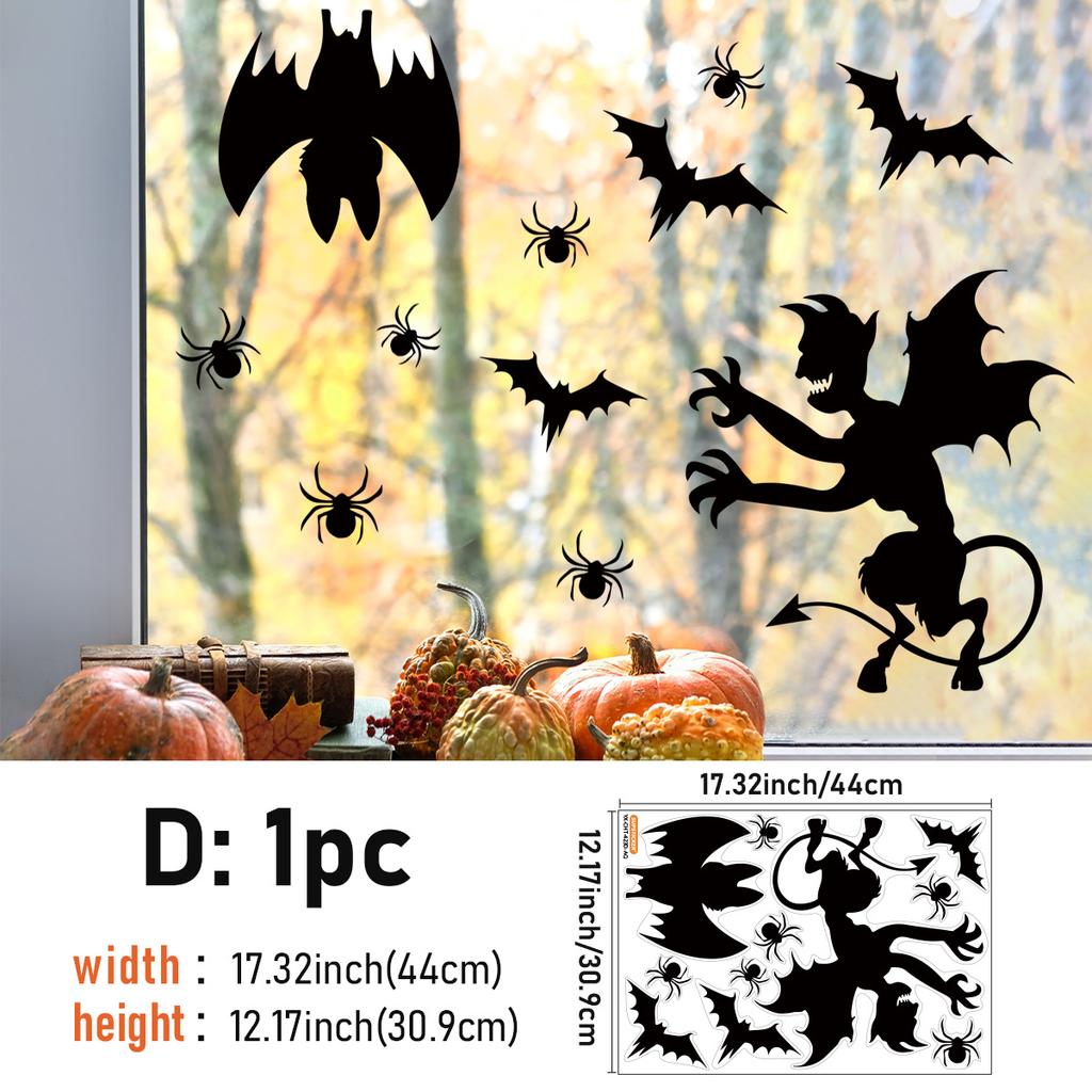 Halloween Self-Adhesive Glass Sticker Window Sticker Style Wall Sticker Door Sticker Diy Horror