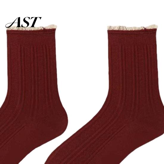 Decorative Lace Trim Socks Ruffle Crew for Women, Cotton Frilly Socks, Soft Breathable Fashionable Leg Warmers Boots Casual Ankles Daily Wear