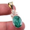Изумруд(Смоделированный) Подвеска ручной работы из стерлингового серебра 925 пробы в двух тонах 1,75 дюйма L6I17