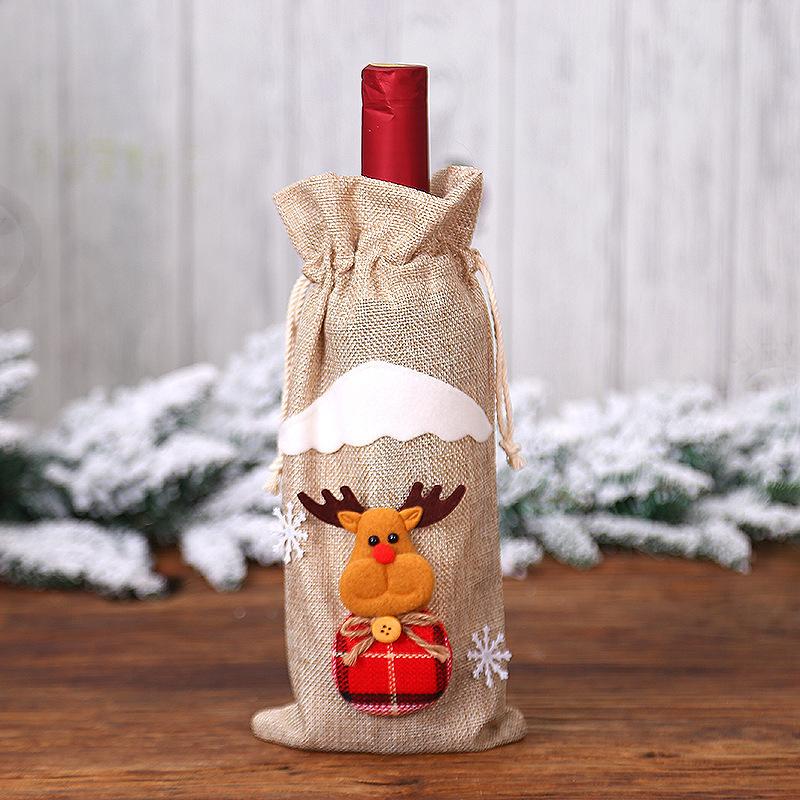 New Year Wine Bottle Cover Merry Christmas Decor For Home Christmas Table Decor Gift