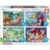Puzzle Disney - EDUCA - Multi 4 In 1 Classiques - 50 À 150 Pièces - Aladin, Jungle, Peter Pan, Alice