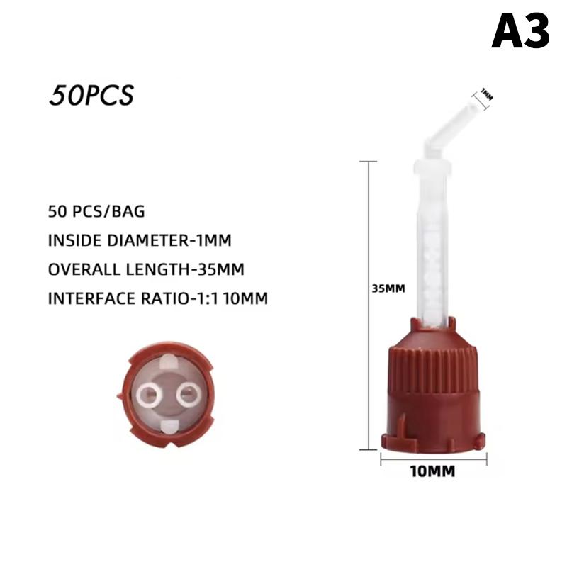50 Pcs Dental Solidification Mixing Tips Disposable Mixers Dentistry Bozzles Mixing Tube Dental Supplies