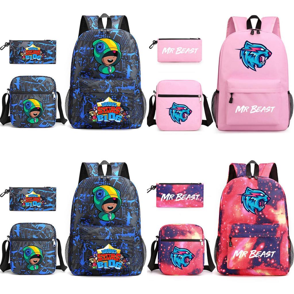 Комплект рюкзака из трех частей Mr Beast Lightning Cat для школы с милым и забавным дизайном