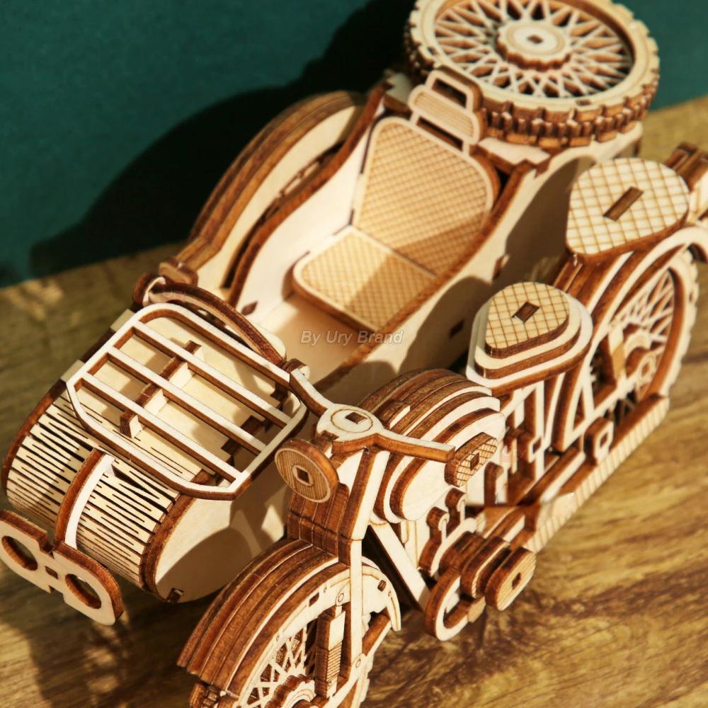 3D деревянная головоломка, моторная лодка, три колеса, мотоцикл, головоломка, детская Монтессори, развивающие модели «сделай сам», игрушки, подарок для взрослых мальчиков