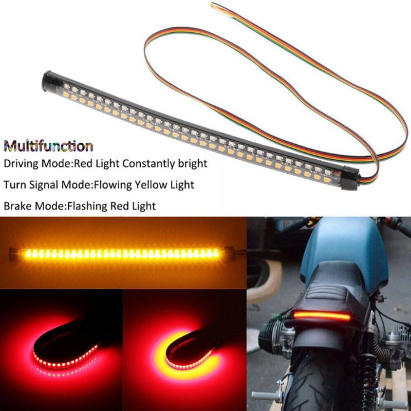 Motorcycle Strip Lights Turn Signal Replacement LED DC 12V Red+Yellow 20cm