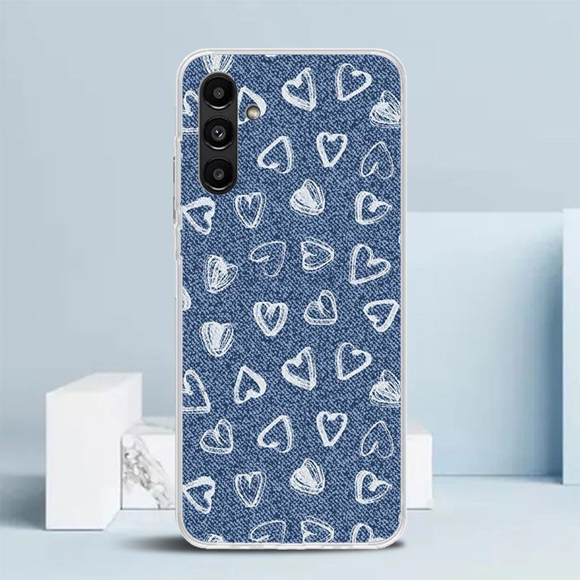 Джинсовый Ковбойский Деним Печатный Чехол Для Телефона Для Samsung Galaxy A17 A37 A57 A16 A15 A14 A13 A56 A55 A54 A53 A36 A35 A34 A33 A26 A25 A24