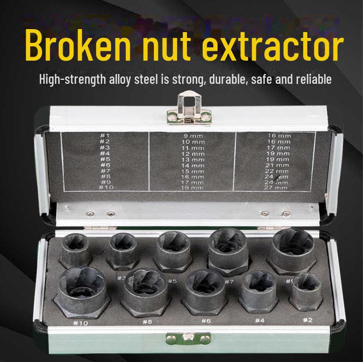 Набор из 14 экстракторов гаек и винтов для поврежденных и некомплектных крепежей
