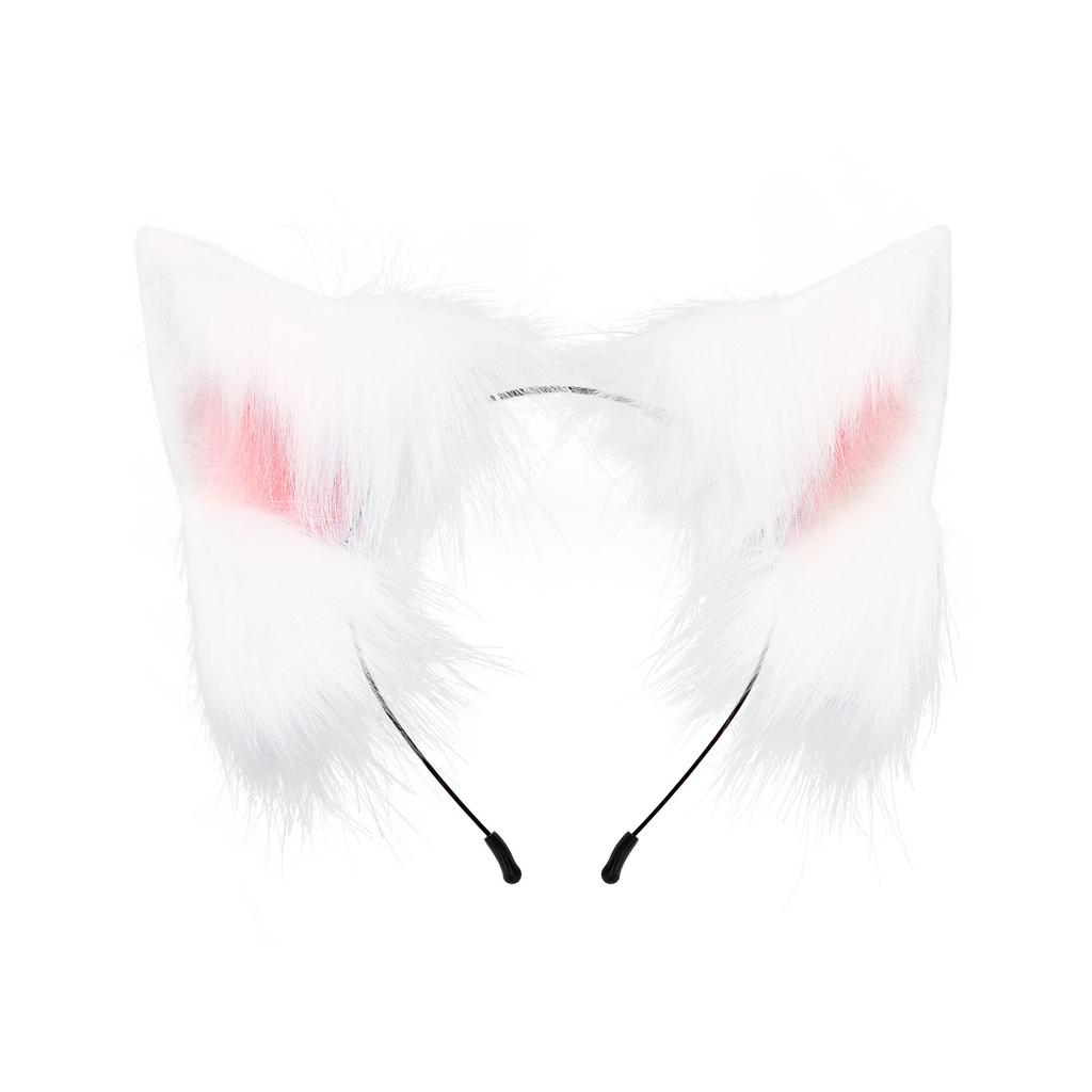 Anime zones fox ears headband cos plush fox tail suit live comic show dress up props