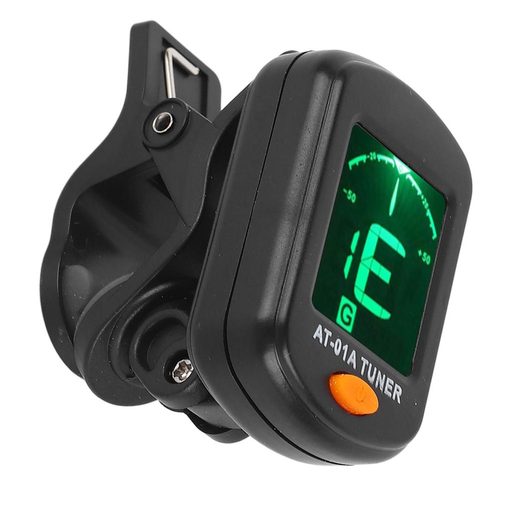 Acoustic Guitar Tuner Clip On Automatic Universal Professional for Ukulele Black