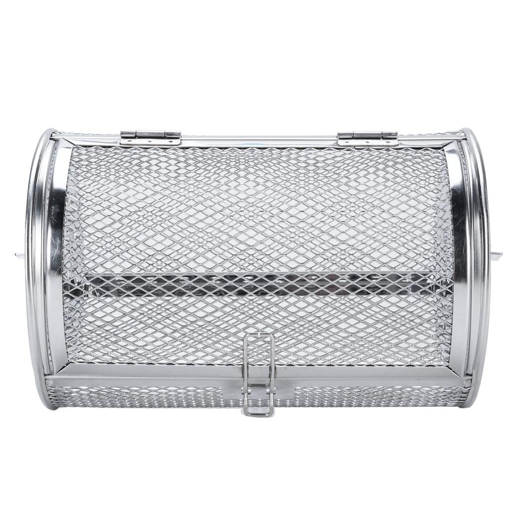 Rolling Grill Cage Dishwasher Safe Stainless Steel Rotating Grill Basket for Peanuts Coffee Beans
