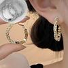Broken Crystal Hoop Earrings – 2 Colors, From Korea