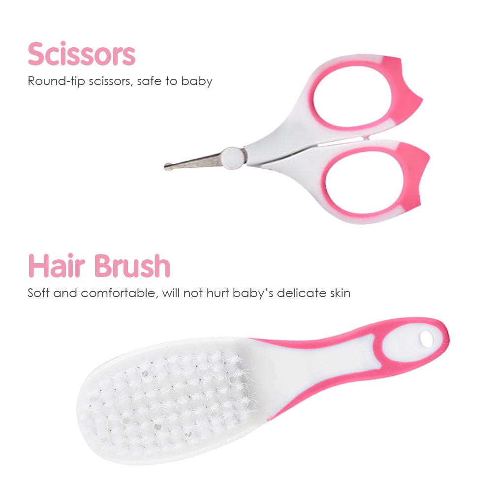Baby Healthcare and Grooming Kit 6 PCS Hair Brush Comb Nail File Clipper