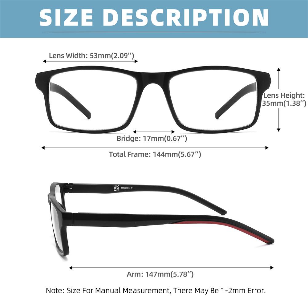 MODFANS Очки для чтения для женщин Ридеры от синего света Мужские Прямоугольные Унисекс Легкая оправа Удобные Пружинные петли Очки