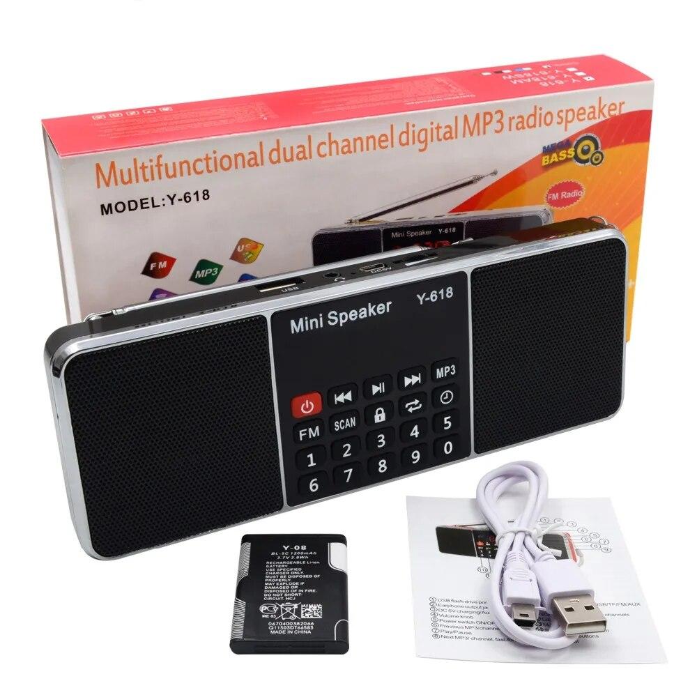 Цифровой FM-радиоприемник, динамик, стерео MP3-плеер, поддержка TF-карты, USB-накопитель, светодиодный дисплей, время выключения, портативные радиоприемники
