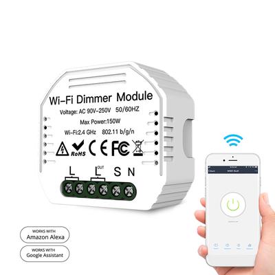 90-250 В Wi-Fi диммерный модуль, диммерный переключатель, умные выключатели света, 2-позиционный переключатель, голосовое управление, приложение, пульт дистанционного управления