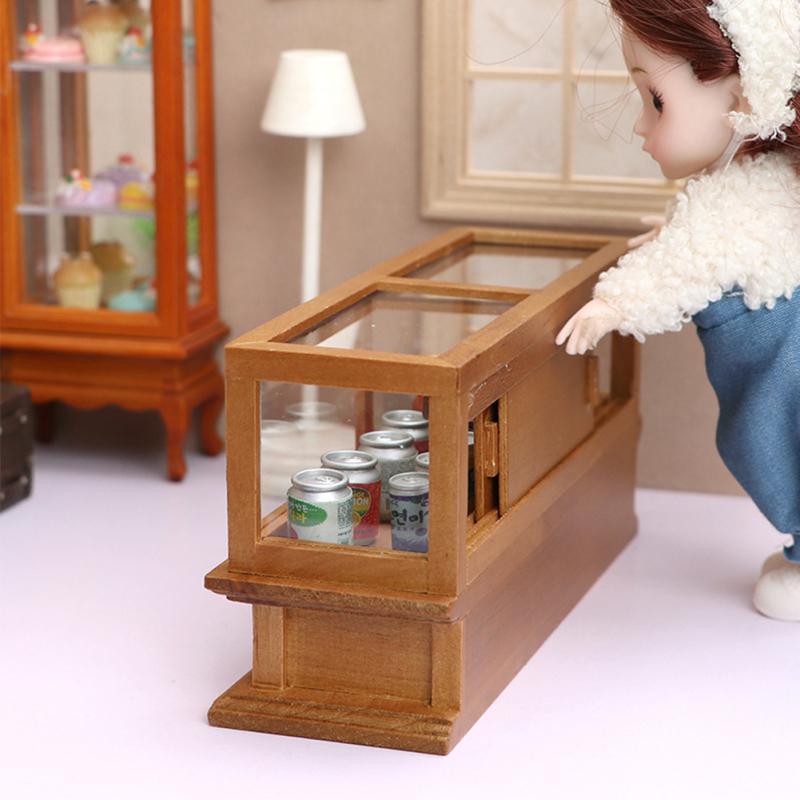 1:12 Simulation Display Cabinet Mini Wooden Furniture Dollhouse For Doll Lovers Collection