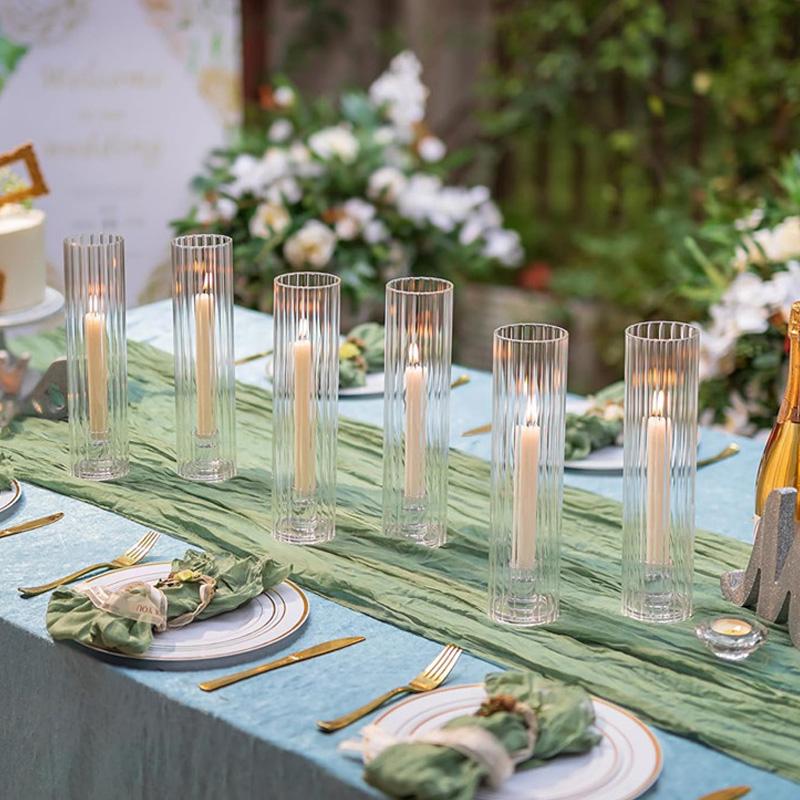 2 шт./набор подсвечников с крышками цилиндра стеклянный цилиндр в форме урагана прозрачный званый ужин вечеринка свадебные украшения