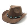 Suede Ethnic Style Tibetan Western Cowboy Hat Top Hat Autumn And Winter Men'S And Women'S Felt Hats Upturned Jazz Hats