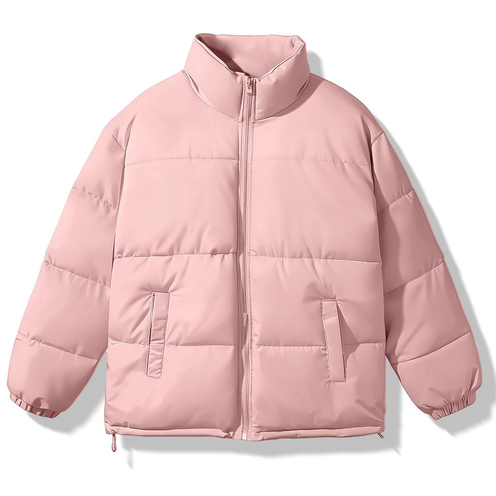 Winter new casual fashion solid color loose thickened warm and cold-proof men's and women's cotton jacket
