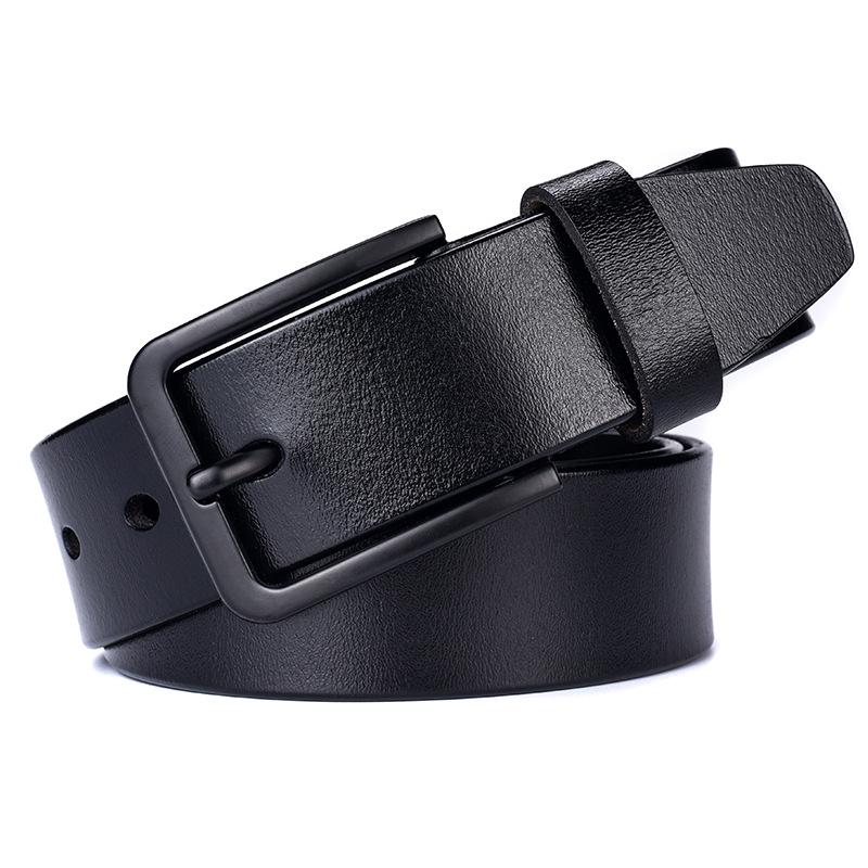 Men'S Leather Pin Buckle Belt Cowhide Belt Antique Casual Pants Belt