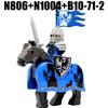 Medieval Military Soldier Figures Building Blocks Castle Red Lion Wolf Black Eagle Knights Princess War Horse Bricks Toys Gifts