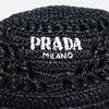 PRADA [Excellent Condition] 1HC137 2A2T Woven Fabric Bucket Hat hat M blackUsed