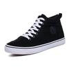 Mens High Top Footwear Fashion Canvas Shoes Flat High Top Men's Casual Shoes Cool Street Brand Shoes Classic Black White A136