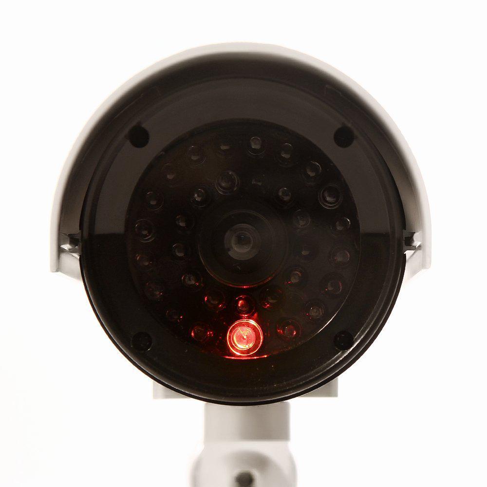 Waterproof Indoor/Outdoor Simulated Surveillance Camera with Flashing Light