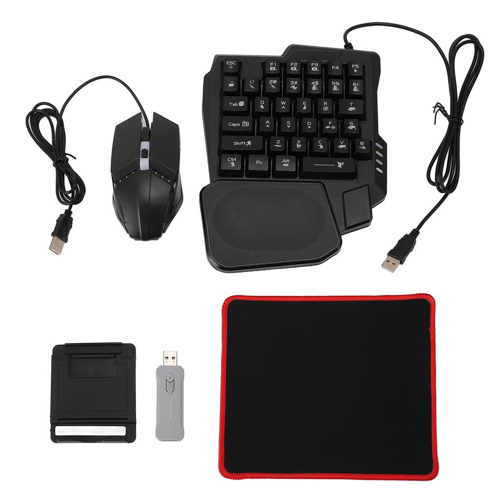 Игровая клавиатура и мышь-конвертер Smooth Bluetooth 5.2 Half Hand Game Keyboard Mouse с отдачей