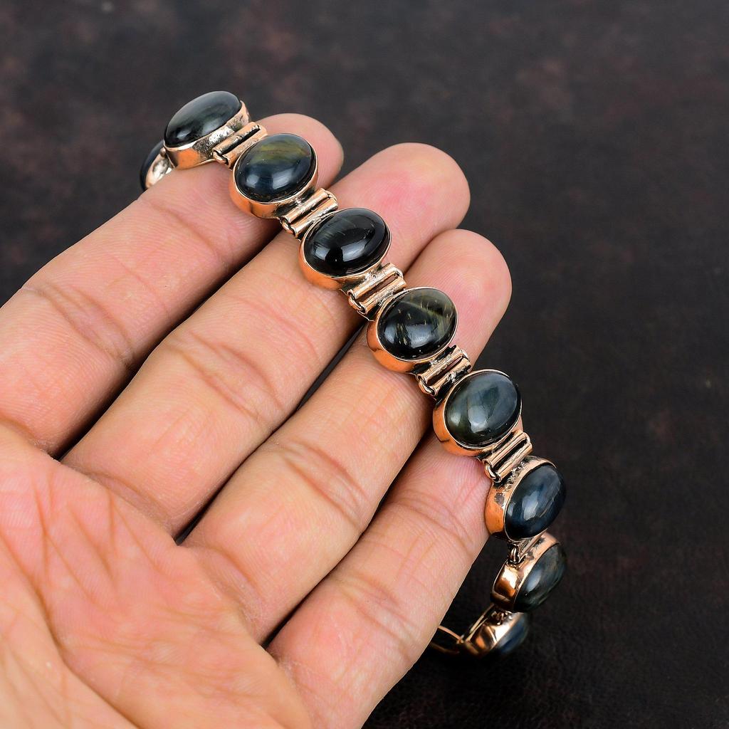 Питерсит Браслет Медный Браслет Регулируемый Цепочный Браслет Уникальный Медный Дизайн Ювелирные Изделия Ручной Работы Браслет из Натурального Драгоценного Камня Подарки на Юбилей