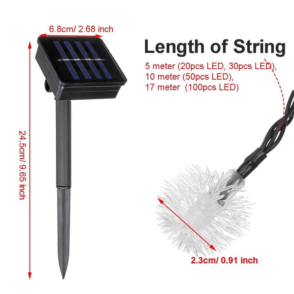 20-100 шт. светодиодная гирлянда на солнечной энергии, сказочный свет, прополка сада, открытый Хэллоуин, домашний декор, сделай сам