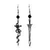 Gothic Sword Earrings Goth Earrings Gift for Women Asymmetrical Sword Dangle Earrings Christmas Halloween Party Ornament