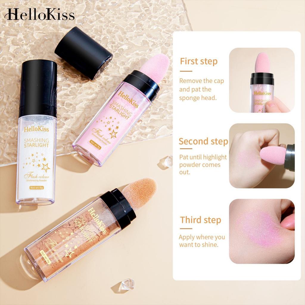 Hellokiss Pat Powder, Brighten The Whole Body High-gloss Powder Trimming Powder, Natural Three-dimensional Trimming Powder