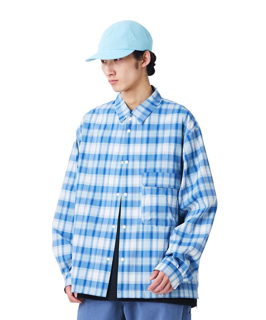 Snow Peak Fade Check Breezy Shirt Long LIGHT Size M SH-26SU002 - Tops, Shirts, Sleeve, Men's & Women's, BLUE,