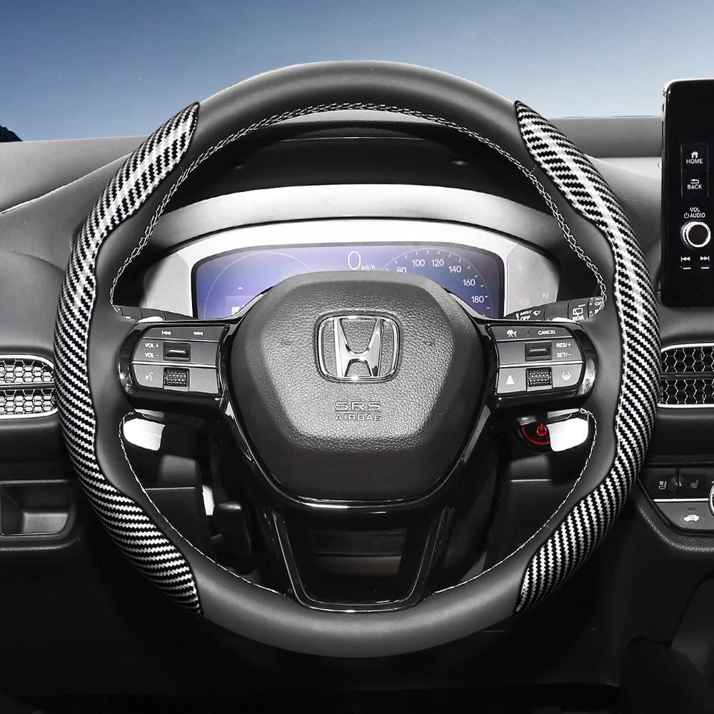 Suitable for Honda Carbon Fiber Texture Steering Wheel Cover with Segmented Quick-Release Design, Durable, Cr-V Civic Hr-V Zr-V Vezel City Amaze OW6