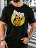 Unisexs Red Crew Neck Tee Classic This Is Fine Meme Dog Flame Background Print Loose Summer Street Casual Short Sleeve Basic Top