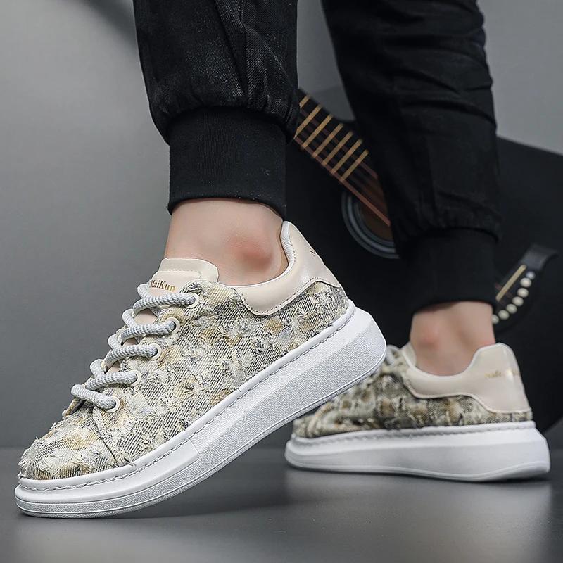 2024 Новые весенние и осенние кроссовки для пар, повседневные, модные, мужские кроссовки, большие размеры 39-44, для увеличения роста