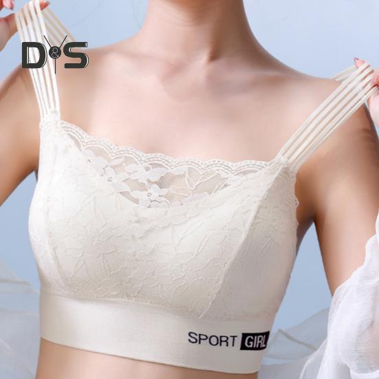 Женский бюстгальтер с широкими бретелями, ажурный цветочный узор, кружевной бесшовный бандо, защита от воздействия, максимальный комфорт, ударопрочный, с эффектом пуш-ап, без зацепления, беспроводной
