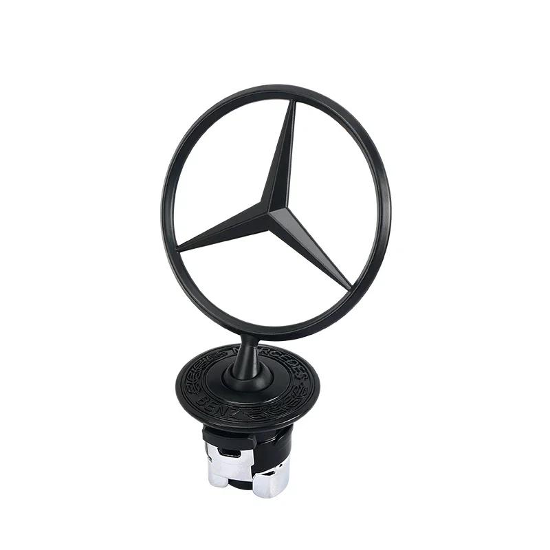 AABIC1 44mm Car Front Bonnet Logo Emblem Zinc Alloy Decorate Badge Auto Accessories Mercedes Benz Amg W204 W220 C180 C200 E260 E300L1