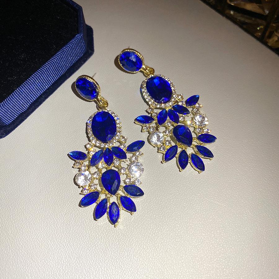 Овальные серьги-капли воды с инкрустацией стразами, полые, для женщин, легкая роскошь, высокий класс, серьги-подвески, аксессуары в стиле ретро-дворца