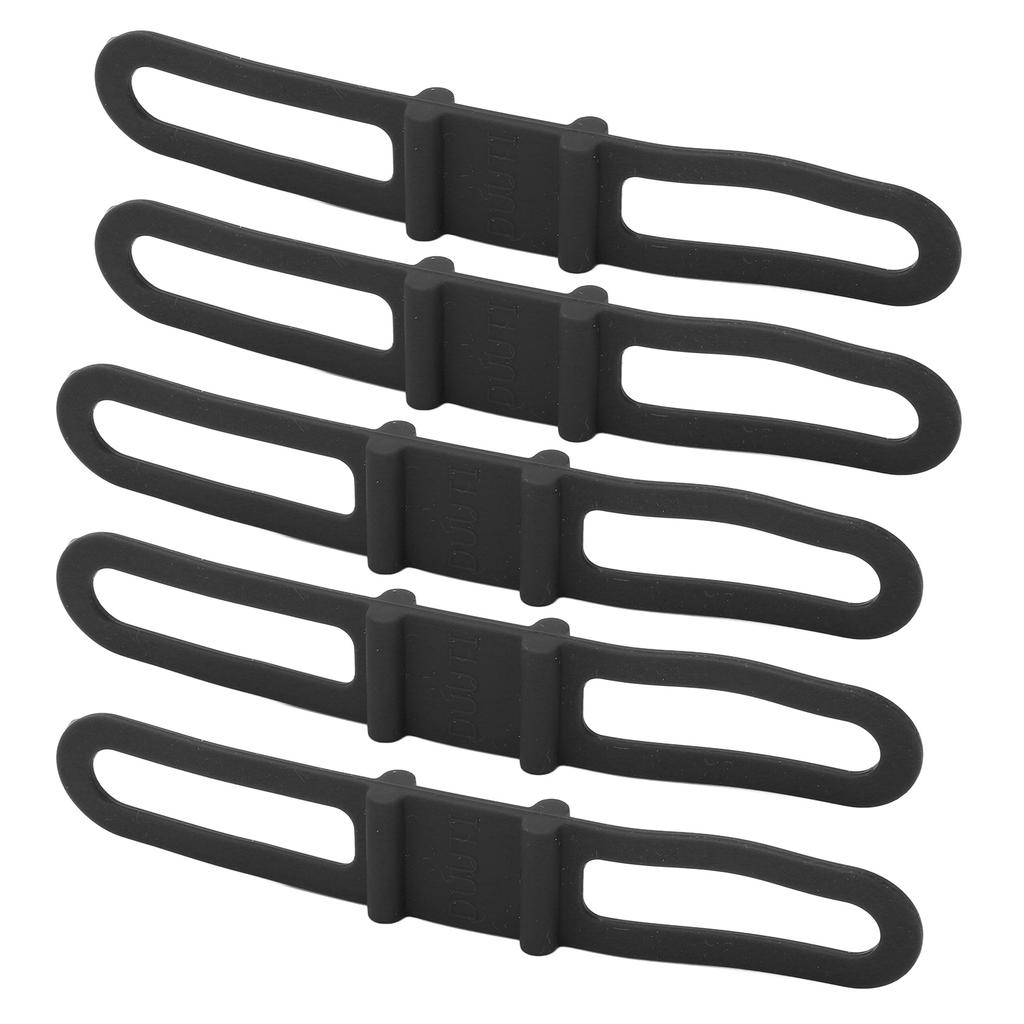 DUUTI 5pcs Bike Silicone Band Cycling Flashlight Handlebar Mount Holder Multipurpose Bicycle Straps for RidingBlack