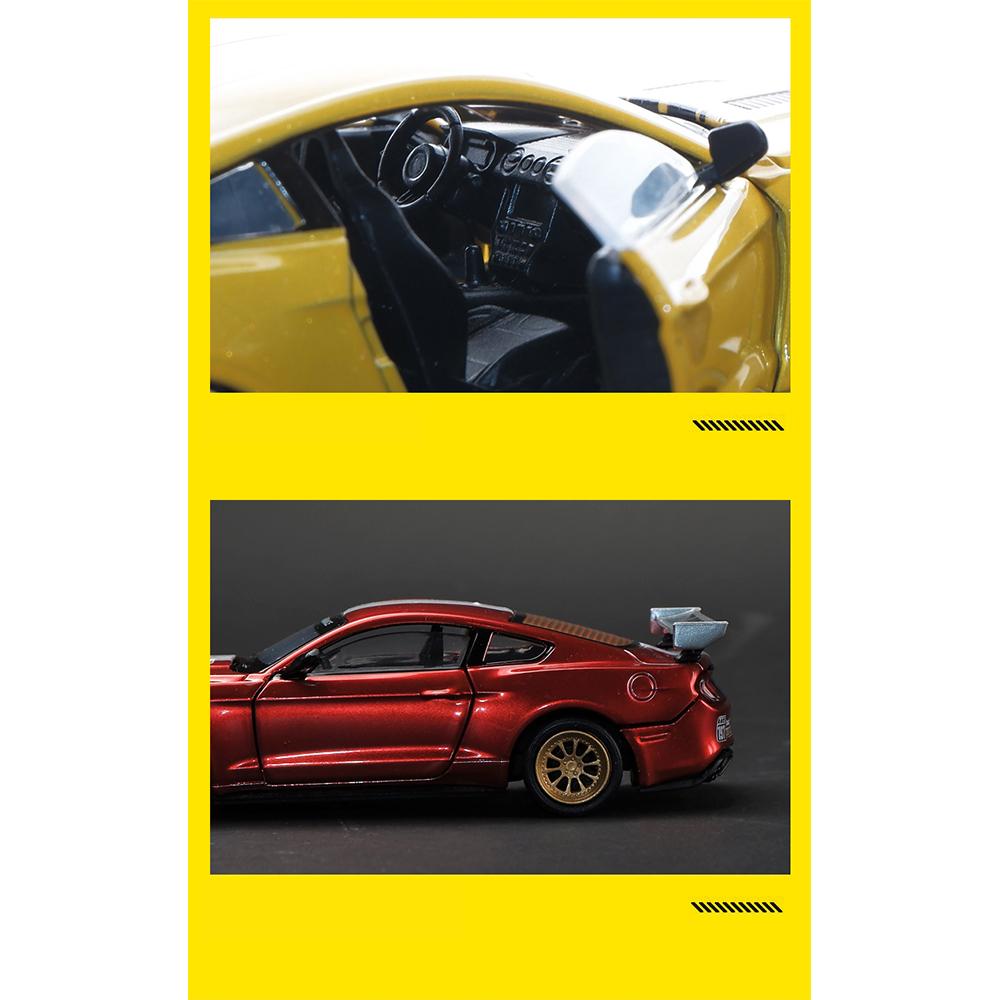 Масштаб 1/42 2018 Ford Mustang GT Super Racing в сборе, игрушечный автомобиль из сплава, литая под давлением металлическая коллекция, подарочные игрушки с коробкой