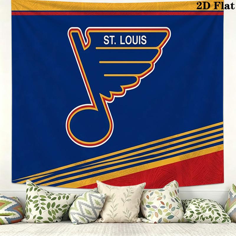 St. Louis Blues Logo Wall Tapestry Aesthetic Wall Hanging Printed Fabric Blanket Decorative Tapestries for Bedroom Living Room Home Decor