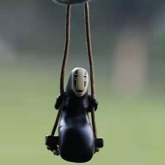 Anime Spirited Away Swinging No Face Man Car Decorative Pendant Home Ornament