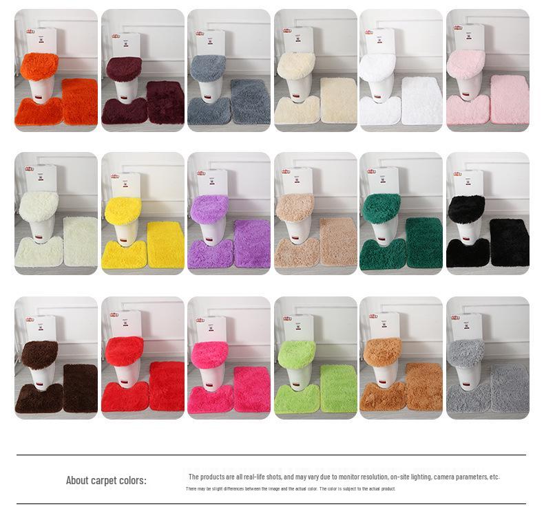 Комплект нескользящих ковриков для ванной в скандинавском стиле - Шелковая шерсть ПВХ напольный коврик, для туалета, для ванной, 3 шт.