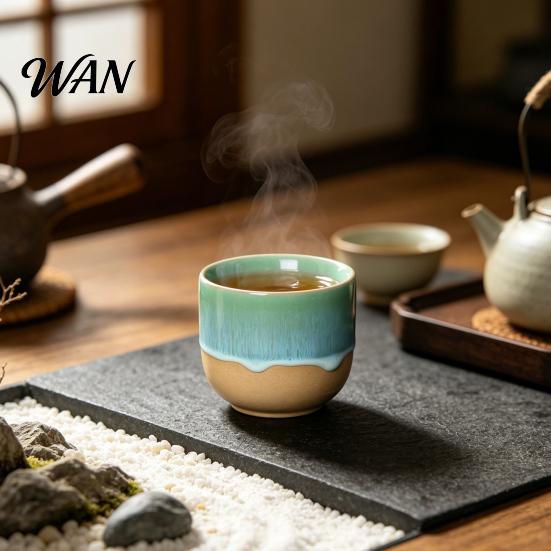 Cold Drink Ceramic Cup Handmade Handleless Mug for Hot Drinks 150ml Rustic Stoneware Coffee Stemless Tea Easy to Clean Unique Gift Lovers