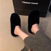 Женские тапочки на платформе с леопардовым мехом, зимние туфли из плюша и хлопка, модные шлепанцы с открытой пяткой, тренд 2025 года, уютные женские туфли Zapatos Mujer