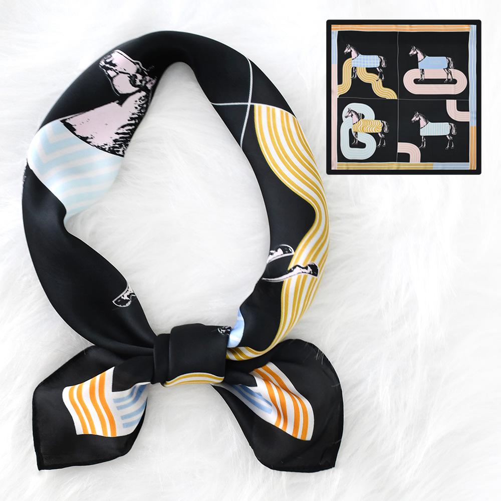 Women'S New Fashionable Atmosphere Simulation Silk Scarf Neck Protection Scarf Spring Summer Autumn Square Scarf